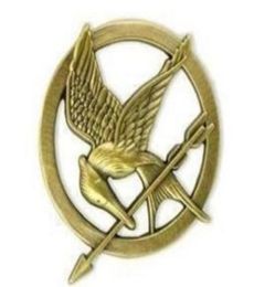 Movie The Hunger Games Mockingjay Pin Gold Plated Bird and Arrow Brooch Gift7273193