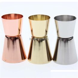 Bar Tools Kitchen Stainless Steel Cocktail Shaker Measure Cup Double Head Wine Measuring Device 15 / 30Ml Aa Drop Delivery Home Gard Dhip8