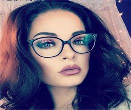2018 Spectacle frame cat eye Glasses frame clear lens Women brand Eyewear optical frames myopia nerd black red eyeglasses3723743