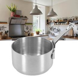 Pans Stockpots Sauce Pan With A Hanging Hole 1pcs 60-100ml Cup Long Handle Mini Non Stick Smooth Edge Stainless Steel