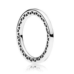 New Brand 925 Sterling Silver Classic Circle Heart Hollow Ring For Women Wedding Rings Fashion Jewelry 300w