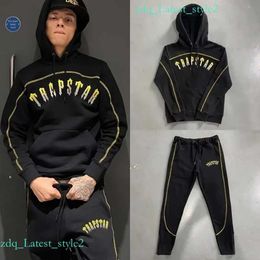 Men's Tracksuits Trapstar Men Women Hoody Pants Set High Quality Gradient Embroidered Fleece Hoodie Sweatshirt Suit 502 194