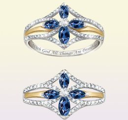 Hot Sale Ring for Women Vintage Fashion Jewelry 925 Sterling Silver Blue Sapphire Crystal Diamond Party Women Wedding Engagement Ring5786882