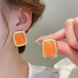 Stud Earrings Luxurious Elegant Resin Square For Women Simple Fashionable Versatile Commuting Jewellery