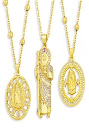 Pendant Necklaces Virgin Of Guadalupe Necklace Pave Crystal For Saints Catholic Religious Jewellery San Judas Tadeo Nkez6117854042012613