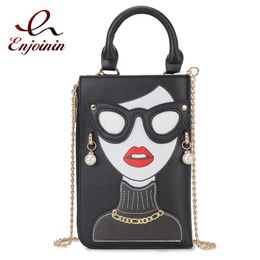 Bags Sexy Woman Fashion Small Crossbody Bag for Women New Shoulder Chain Bag Pureses and Handbags Pu Leather Clutch Character Bag