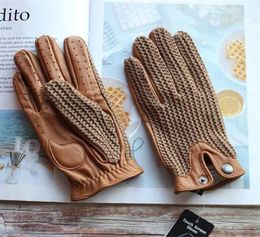 Summer Motorcycle Riding Leather Driving Gloves Men039s Touch Screen Goatskin Unlined Thin Section Driver Gloves 2112244806336