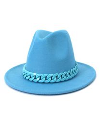 Whole new Fedora hat fluorescent green acrylic Colour chain accessories stage performance jazz hat top hat7675203