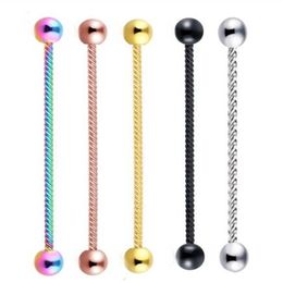 14g Stainless Steel Screw Industrial Barbell Earring Tragus Helix Piercing Cartilage Body Jewelry For Sexy Woman Man324m