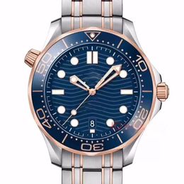 Mens Mechanical Automatic Watches Rose Gold Stainless Steel Rubber Strap Designer Watch Professional Diver 300M Master WristWatche272O