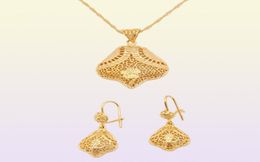 Necklace earrings set 18K gold Color jewelry sets African women bridal Dubai wedding jewellery wife gifts party Ornaments8018127