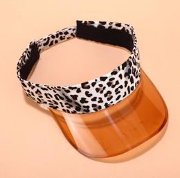 top empty hat pvc men women outdoor sport hat leopard summer visors cap for golf hiking tennis running sunscreen cap2615814