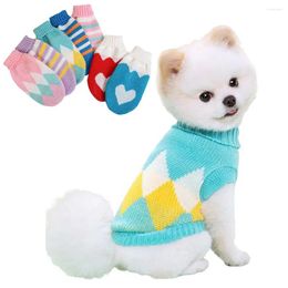 Dog Apparel Autumn Winter Knitted Sweater Turtleneck For Small Cat Soft Cosy Warm Clothes Chihuahua Schnauzer Pet Costume