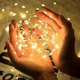 Flexible Silver Wire Fairy Lights - Battery Operated Mini String Lights for Bedroom, Wedding, Craft, Christmas, and Party Decorations