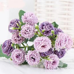 Decorative Flowers Iron Wire Floral Stems Realistic Simulation Bouquet Versatile Home Decoration Festive Gift For Wedding Room Non-fading