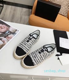 Luxury autumn and winter newladies slippers woven linen rope chain fisherman shoes top quality size