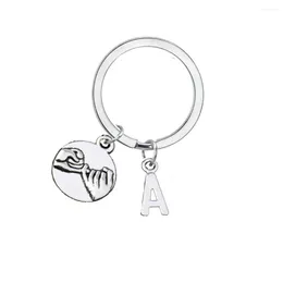 Keychains 12PC Wholesale Initial Letter A Pinky Swear Gesture Charm Keyring Friend Family Couple Boyfriend Girlfriend Gift Men Women