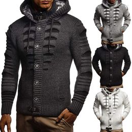 Men's Sweaters 2023 Autumn/Winter Sweater Cardigan Mens Hooded Knitted Coat Clothing