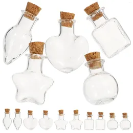 Vases 15 Pcs Mini Glass Bottle DIY Cork Multi-function Wish Home Decor Drift Delicate Festival Tiny Household Wishing