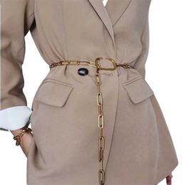 Belts Luxury Designer Brand Letter Girdle For Woman Fashion Gold Chain Belt Classic Letters Metal Buckle Lady Waist Dress Accessories Waistband F3RG