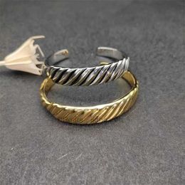 Bangle Fashion Jewelry Bracelet Dy High Quality Classic Designer Retro Wave Sier Gold Bracelets Everyday Match