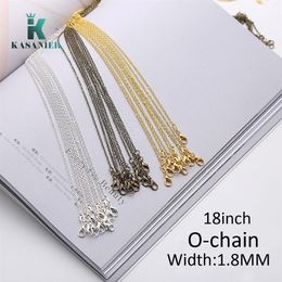 10pcs Lot 1 2mm Silver Gold Bronze Thin Cross Link Chain Fine chain 18inch Womens Silver O Necklace Factory Dire315o