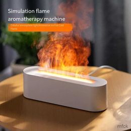 Humidifiers Newest Seven-color Flame Aromatic Diffuser Household Air Humidifier USB Desktop Simulation Phototherapy Purifier Bedroom