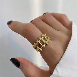 Silvology 925 Sterling Silver Irregular Rings Staggered Bump Tooth Openwork Japan Korea Wide Rings for Women Fashionable Jewelry257v