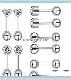 Stud Jewelrystud 10Pcs/Set Luxury Studs Earrings For Women Ball Earring Shinning Crystal Ear Piercing lage Jewellery Aessory1 Drop Delive8547206