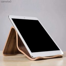 Tablet PC Stands Newest SAMDI Lazy Holder Wooden Walnut Birch Universal Tablet PC Phone Stand Holder Bracket for iPad Samsung Huawei TabL231225