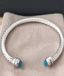 Bracelets Dy Bracelet Men Women ed Wire Round Head Fashion Versatile Platinum Plated Twocolor Hemp Trend no box9800459