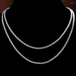 Chains 8 Sizes 16-30inch Fashion Trend Square Box Link Chain Necklace Silver Plated Clavicle Choker Jewelry Party Gifts For Unisex