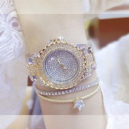 Elegant Designer BS Gold Women Fashion Watches Luxury Diamond Montre Femme Ladies Bracelet Watch Women Dourado Relogio Feminino CJ258k