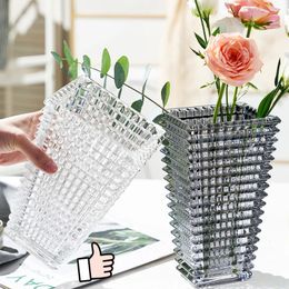 Bright Glass Vase Home Decorations Bright Crystal Glass Vase Dried Flowers Desktop Decoration Decorative Utensils 231225