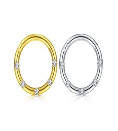 10pcs/lot Titanium Gems Seamless Hinged Segment Ring Clicker lage Nose/Lip/Ear Hoop Septum 16G Shine8841743