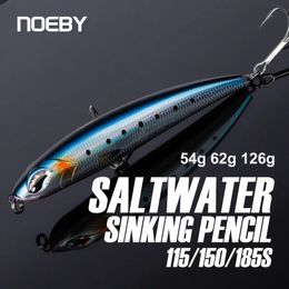 Noeby 115mm 54g 150mm 62g 185mm 126g Stickbait Sinking Pencil Fishing Lures Long Casting Artificial Baits for Sea Fishing Lure 231225