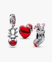 925 Sterling Silver Christmas Mouse and Reindeer Charm Set Fit Original European Charm Bracelet Fashion Women Halloween Jewellery Ac5782239