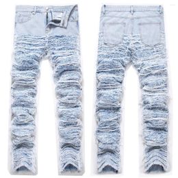 Men's Jeans Ripped Loose Stacked Tassel Distressed Destroyed Straight Denim Pants Streetwear Punk Grunge Spring Fall Clothes