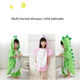 Healthy Soft Infant Baby Hooded Bathrobe Cartoon Dinosaur Poncho Hooded Children Bath Kid Beach Towel Bathrobe Breathable Pyjama 231225