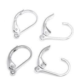 10pcs lot 925 Sterling Silver Earring Clasps Hooks Finding Components For DIY Craft Fashion Jewelry Gift 16mm W230228l