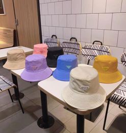 8 Style 2021 High Quality Bucket Hat For Women Fashion Classic Charm Black White Triangle Letter Print Nylon Hat Autumn Spring Fis4684294
