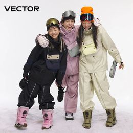 VECTOR Ski Suit Set Women Man Winter Jackets and Pants Warm Waterproof Outdoor Bike Camping 231225