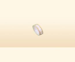 18k Gold Ring Stones Fashion Simple Letter Rings for Woman Couple Quality Ceramic Material Fashions Jewellery Supply5269807