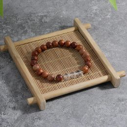 Strand OAIITE 8mm White Natural Stone Beads Crystal Glass Wood Prayer Elastic Bracelets Men's Women's Balance Meditation Jewelry