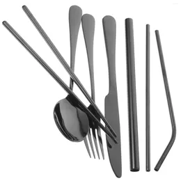 Dinnerware Sets Western Cutlery Set Reusable Silverware Stainless Steel Fork Serving Utensils Spoon Spoons Buffet Kitchen Supplies