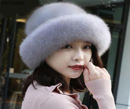 BeanieSkull Caps Soft Faux Fur Hats For Women Winter Luxury Warm Knit Fashion Female Mink With Berets White6554827