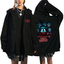 Five Nights at FNAF Sweatshirts Foxy Hoodies Anime Cosplay Zipper Jacket Sweatshirt Men Clothing Unisex Fleece Streetwear Coats