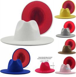 Fedoras Mens Cap Jazz Hats Cowboy Hat for Women and Men Doublesided Color Cap Top Hat Whole 2022 Q08059193857