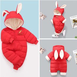 Jackets Infant Boys Coat Hooded Romper Outerwear Winter Baby Jacket Ear Thick Girls Jumpsuit Coat&jacket