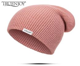 TRUENJOY Casual Knitted Beanie Hat Women Men Autumn Winter Hat for Kids Skullies Cap Child Hip Hop Beanies Letter New1954659